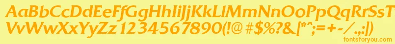 QuadratserialMediumItalic Font – Orange Fonts on Yellow Background