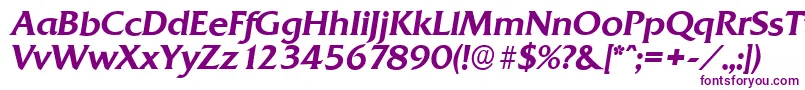 Czcionka QuadratserialMediumItalic – fioletowe czcionki