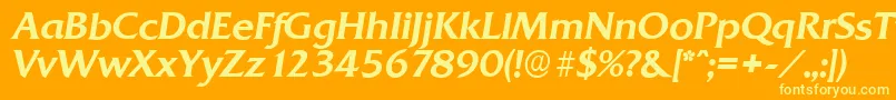 QuadratserialMediumItalic Font – Yellow Fonts on Orange Background