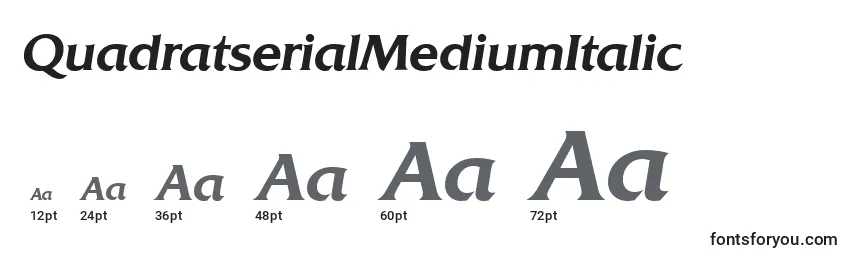 Размеры шрифта QuadratserialMediumItalic