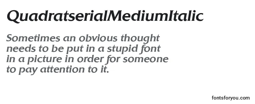 QuadratserialMediumItalic Font