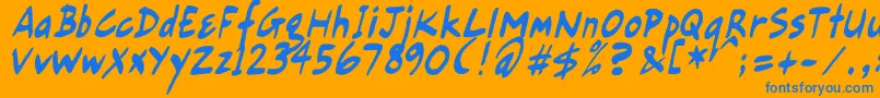 GortsFairHandRegular Font – Blue Fonts on Orange Background