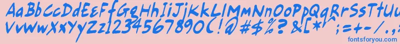GortsFairHandRegular Font – Blue Fonts on Pink Background