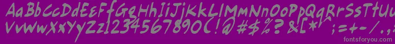 GortsFairHandRegular Font – Gray Fonts on Purple Background