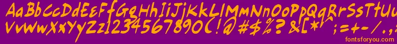 GortsFairHandRegular Font – Orange Fonts on Purple Background