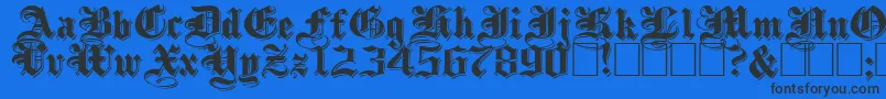 ShadowedblackwideNormal Font – Black Fonts on Blue Background