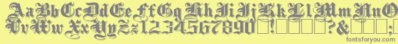 ShadowedblackwideNormal Font – Gray Fonts on Yellow Background