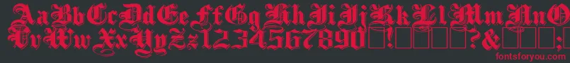 ShadowedblackwideNormal Font – Red Fonts on Black Background