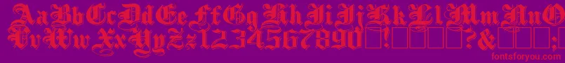 ShadowedblackwideNormal Font – Red Fonts on Purple Background