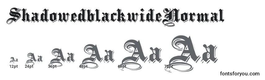 Размеры шрифта ShadowedblackwideNormal