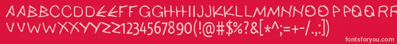 AncienthellenicWebfont Font – Pink Fonts on Red Background