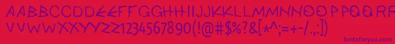 AncienthellenicWebfont-fontti – violetit fontit punaisella taustalla