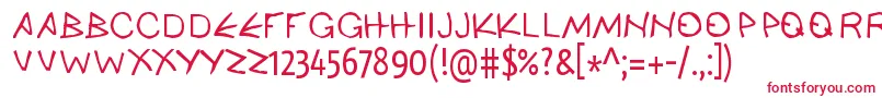 フォントAncienthellenicWebfont – 白い背景に赤い文字