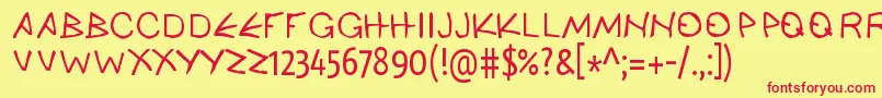 AncienthellenicWebfont Font – Red Fonts on Yellow Background