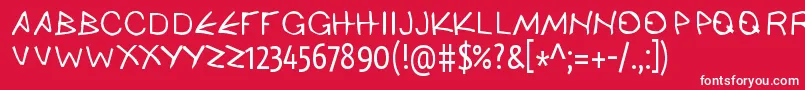 AncienthellenicWebfont-Schriftart – Weiße Schriften auf rotem Hintergrund