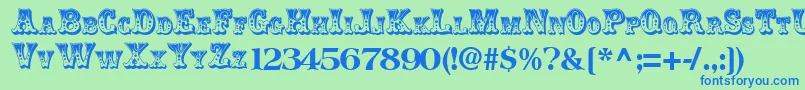 ClowningRegularTtnorm Font – Blue Fonts on Green Background