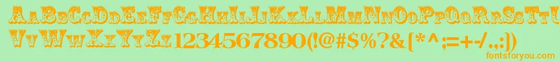 ClowningRegularTtnorm Font – Orange Fonts on Green Background