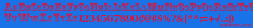 ClowningRegularTtnorm Font – Red Fonts on Blue Background