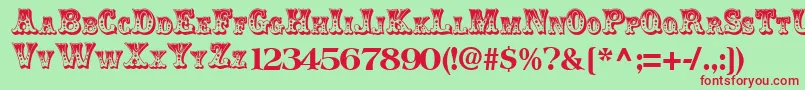 ClowningRegularTtnorm Font – Red Fonts on Green Background