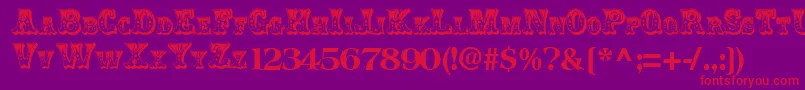 ClowningRegularTtnorm Font – Red Fonts on Purple Background