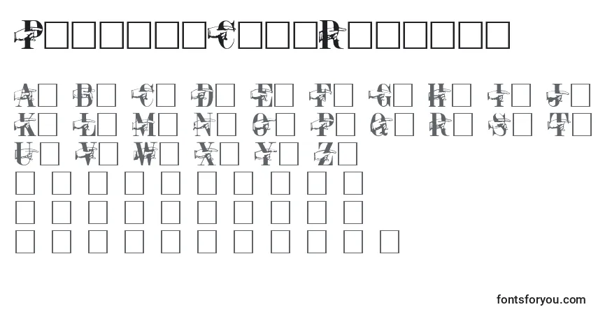 Schriftart PointerCapsRegular – Alphabet, Zahlen, spezielle Symbole