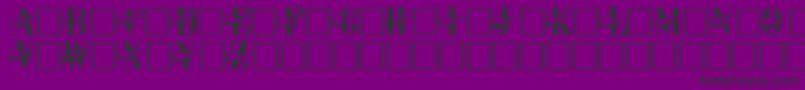 PointerCapsRegular-fontti – mustat fontit violetilla taustalla