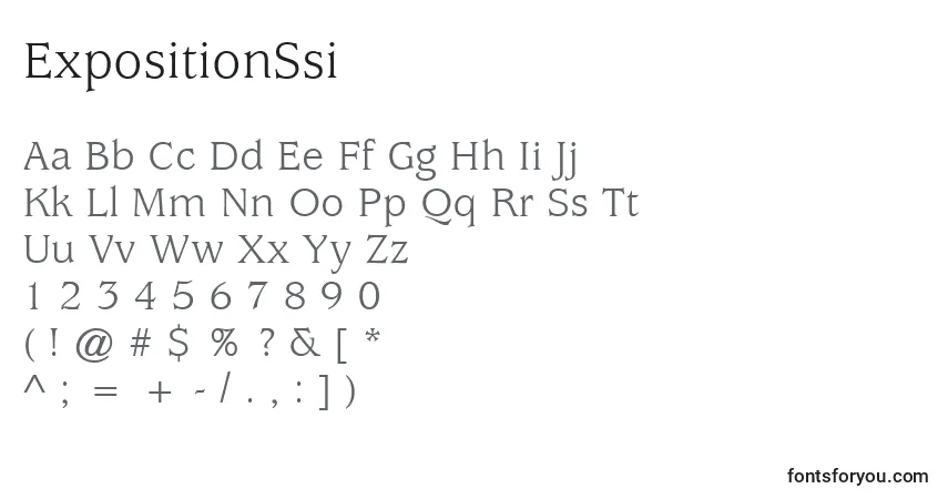 Шрифт ExpositionSsi – алфавит, цифры, специальные символы