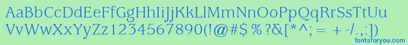 ExpositionSsi Font – Blue Fonts on Green Background