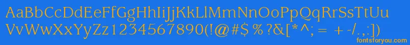 ExpositionSsi Font – Orange Fonts on Blue Background