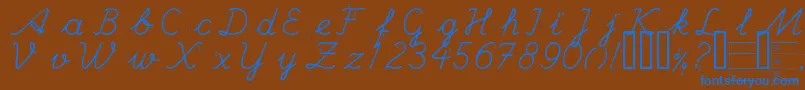 Hande Font – Blue Fonts on Brown Background