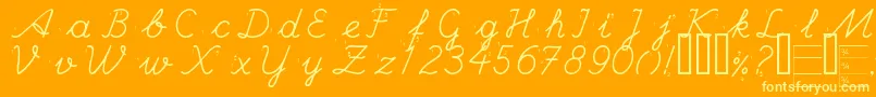 Hande Font – Yellow Fonts on Orange Background