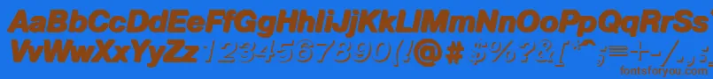 Czcionka Pshbi – brązowe czcionki na niebieskim tle