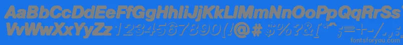 Pshbi-Schriftart – Graue Schriften auf blauem Hintergrund
