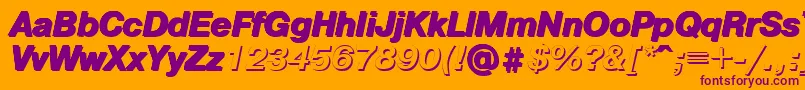 Pshbi Font – Purple Fonts on Orange Background
