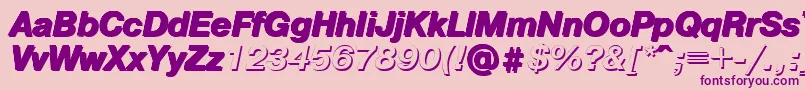 Czcionka Pshbi – fioletowe czcionki na różowym tle