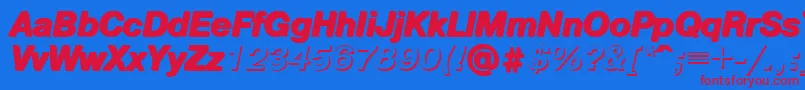 Pshbi Font – Red Fonts on Blue Background
