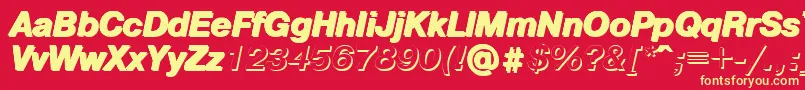 Pshbi Font – Yellow Fonts on Red Background