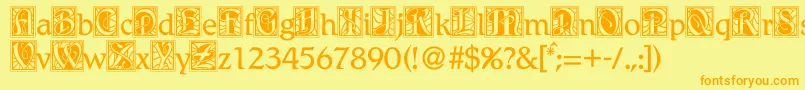 BdRenaissance Font – Orange Fonts on Yellow Background
