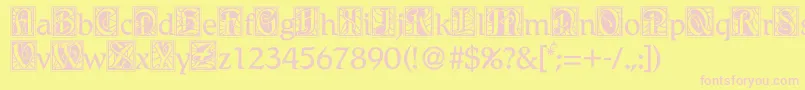 BdRenaissance Font – Pink Fonts on Yellow Background