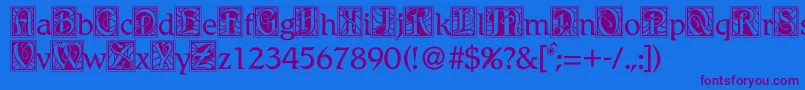 BdRenaissance Font – Purple Fonts on Blue Background