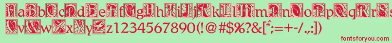 BdRenaissance Font – Red Fonts on Green Background