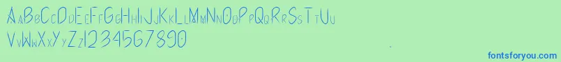 Runrabbit Font – Blue Fonts on Green Background