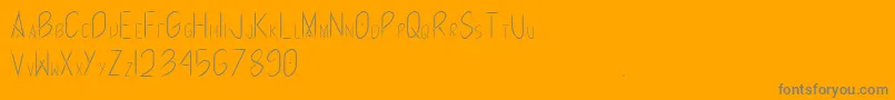 Runrabbit-Schriftart – Graue Schriften auf orangefarbenem Hintergrund