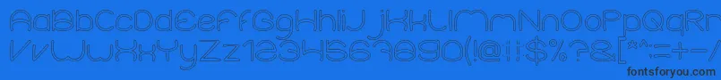 ElementaryHollow Font – Black Fonts on Blue Background