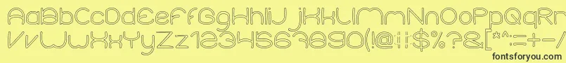 ElementaryHollow Font – Black Fonts on Yellow Background