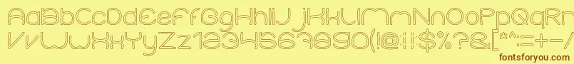 ElementaryHollow Font – Brown Fonts on Yellow Background