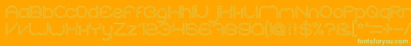 ElementaryHollow Font – Green Fonts on Orange Background