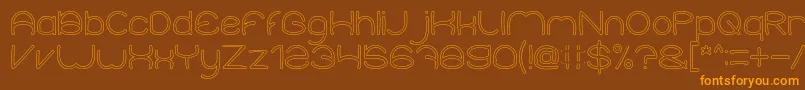 ElementaryHollow-Schriftart – Orangefarbene Schriften auf braunem Hintergrund