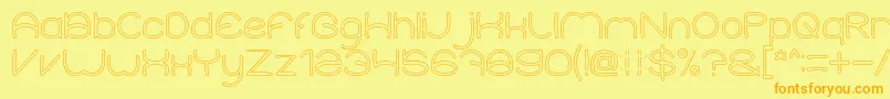 ElementaryHollow Font – Orange Fonts on Yellow Background