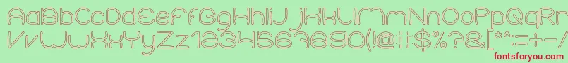 ElementaryHollow Font – Red Fonts on Green Background